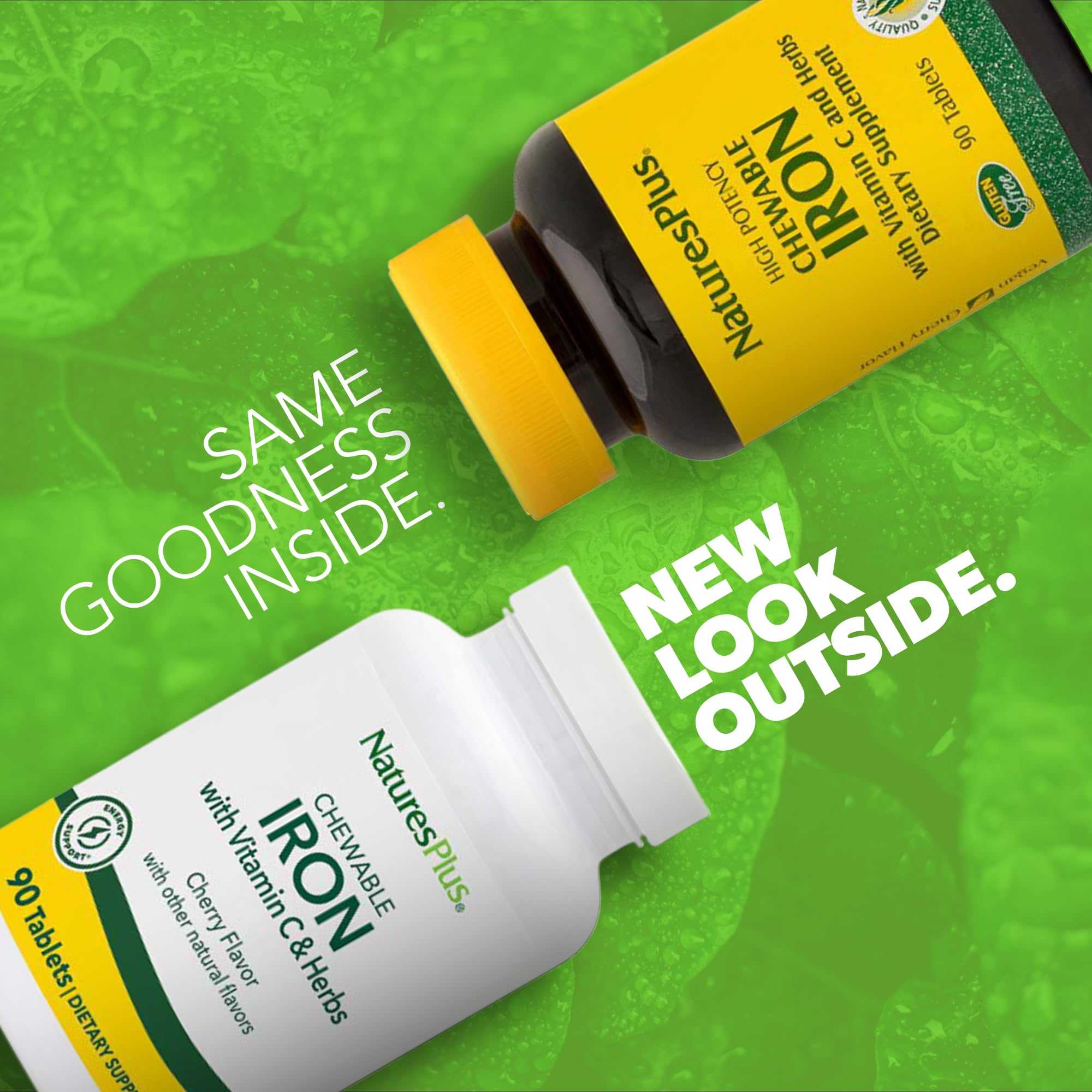 Amazon | Nature's Plus - ハーブとビタミン C チュアブル鉄 - 90